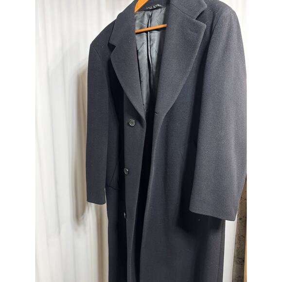 Hugo Boss Italian Lana Wool Men’s Black Vented Overcoat Sz 40R CEO Mobcore - Picture 1 of 9